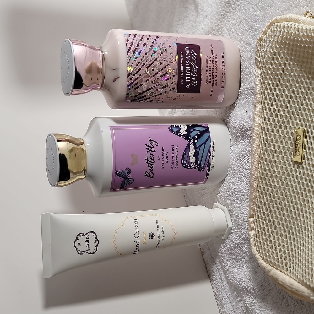 A trio of bath products